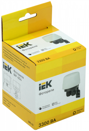 Фотореле ФР 604 максимальная нагрузка 3300ВА IP66 белый IEK LFR20-604-3300-K01