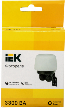 Фотореле ФР 604 максимальная нагрузка 3300ВА IP66 белый IEK LFR20-604-3300-K01