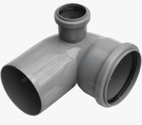 Отвод комбинированный канализационный с дополнительным входом слева 110х90/50 Ростурпласт Ostendorf 904024