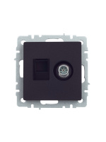 BRITE Розетка двойная TV+RJ45 кат.5E РТВ/РК12-БрЧ черный IEK BR-AK20-1-K02