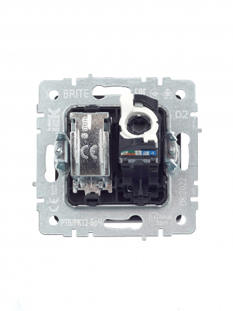 BRITE Розетка двойная TV+RJ45 кат.5E РТВ/РК12-БрЧ черный IEK BR-AK20-1-K02