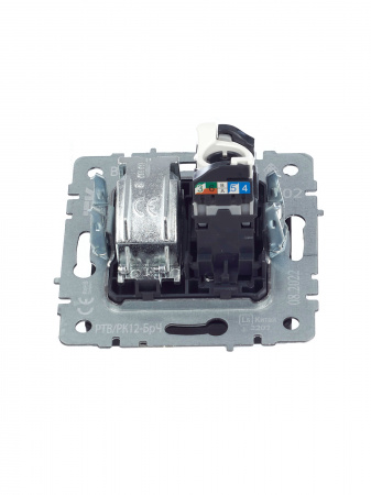 BRITE Розетка двойная TV+RJ45 кат.5E РТВ/РК12-БрЧ черный IEK BR-AK20-1-K02