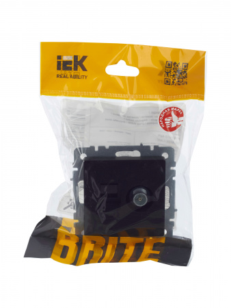 BRITE Розетка двойная TV+RJ45 кат.5E РТВ/РК12-БрЧ черный IEK BR-AK20-1-K02