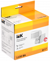 Датчик движения ДД 018В белый, макс. нагрузка 1100Вт, угол обзора 270град., дальность 12м, IP44, IEK LDD10-018B-1100-001