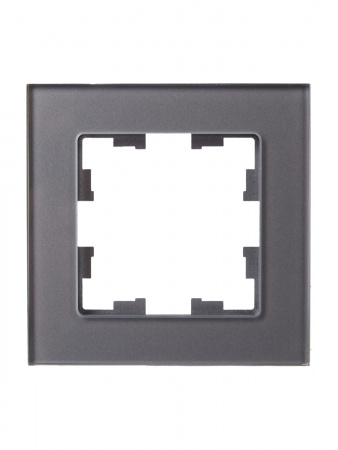 BRITE Рамка 1 пост РУ-1-2-БрСе стекло серый IEK BR-M12-G-K03