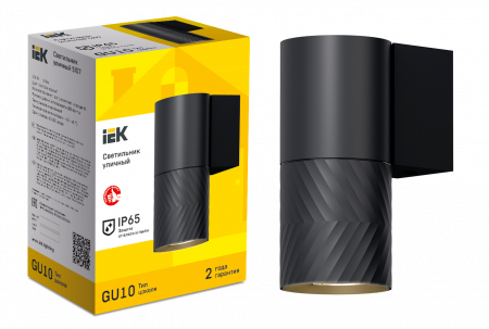 LIGHTING Светильник уличный 5107 настенный под лампу GU10 IP65 черный IEK LT-UBU0-5107-GU10-1-K02