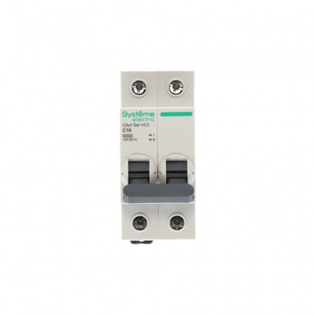 Выключатель автоматический двухполюсный (АВ) С 16А 2P 6kA 230В City9 Set Systeme Electric C9F36216