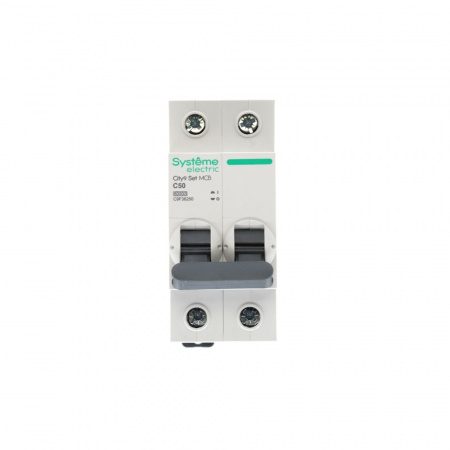 Выключатель автоматический двухполюсный (АВ) С 50А 2P 6kA 230В City9 Set Systeme Electric C9F36250