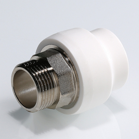 Муфта комбинированная 50 х 1 1/2' НР под ключ полипропиленовая PPR белая VALTEC VTp.707.0.05008 PV7075008  