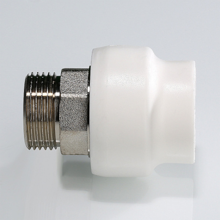 Муфта комбинированная 50 х 1 1/2' НР под ключ полипропиленовая PPR белая VALTEC VTp.707.0.05008 PV7075008  