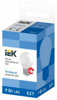 Лампа светодиодная G45 шар 9Вт 230В 6500К E27 IEK LLE-G45-9-230-65-E27