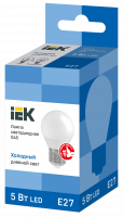 Лампа светодиодная G45 шар 5Вт 230В 6500К E27 IEK LLE-G45-5-230-65-E27