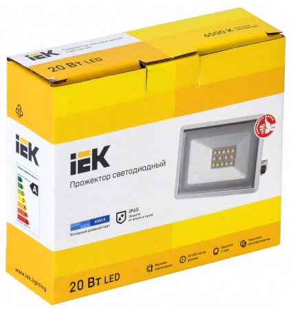 Прожектор светодиодный СДО 06-20 IP65 6500K белый IEK LPDO601-20-65-K01