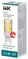 Лампа светодиодная CORN капсула 3.5Вт 230В 4000К керамика G9 IEK LLE-CORN-4-230-40-G9