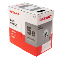 Кабель витая пара UTP 4PR 24AWG, CAT5e наружный (OUTDOOR) (бухта 305 м), REXANT 01-0045