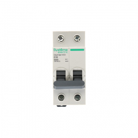 Выключатель автоматический двухполюсный (АВ) С 10А 2P 6kA 230В City9 Set Systeme Electric C9F36210