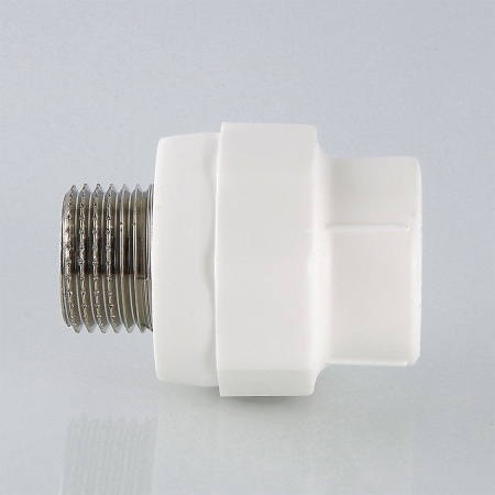 Муфта комбинированная 25 х 1/2' НР полипропиленовая PPR белая VALTEC VTp.701.0.02504 PV7012504  