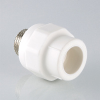 Муфта комбинированная 25 х 1/2' НР полипропиленовая PPR белая VALTEC VTp.701.0.02504 PV7012504  