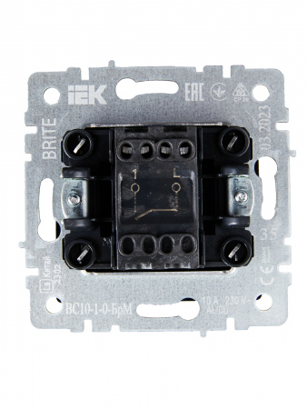 BR-V10-0-10-K35 BRITE Выключатель одноклавишный 10А ВС10-1-0-БрМ маренго IEK 