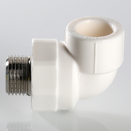 Угольник 20 х 3/4' НР комбинированный, полипропиленовый, белый VALTEC VTp.753.0.02005 PV7532005