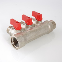 Коллектор 3/4' х 2 выхода 1/2' НР с отсекающими кранами VALTEC VTc.580.N.0502 O58104052