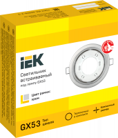 LIGHTING Светильник 4114 встраиваемый под лампу GX53 хром IEK LUVB0-GX53-1-K23
