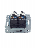 BRITE Розетка компьютерная двойная RJ45 кат.5E РК10-2-БрЧ черный IEK BR-K20-1-K02