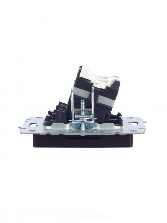 BRITE Розетка компьютерная двойная RJ45 кат.5E РК10-2-БрЧ черный IEK BR-K20-1-K02