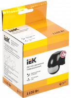 Датчик движения ДД 010 черный, макс. нагрузка 1100Вт, угол обзора 180град., дальность 10м, IP44, IEK LDD10-010-1100-002