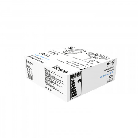 821536300 Светильник промышленный светодиодный LED ДСП 100 Вт 12000 Лм 5000К IP65 D230х88 мм 175-265 В черный скоба крепления в комплекте UFO GAUSS 