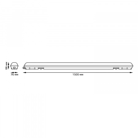 Светильник линейный ДСП 48 Вт 6500К 6000 лм 200-240В IP65 1500х58х60мм Пластик матовый EVO Gauss GAUSS 864425348