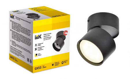 LT-USB0-4040-GX53-1-K02 Светильник 4040 настенно-потолочный под лампу GX53 черный IEK 