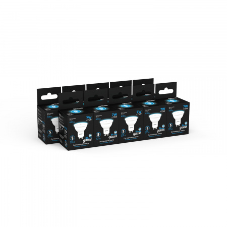 Лампа светодиодная LED 7 Вт 630 лм 6500К AC150-265В GU10 софит MR16 холодная Black GAUSS 101506307