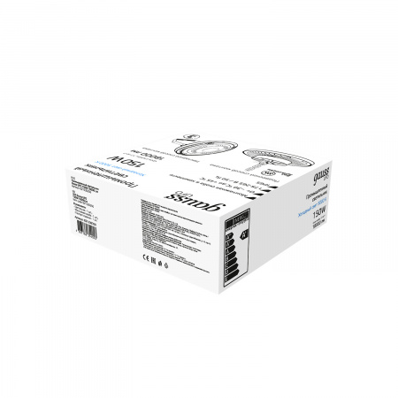 Светильник промышленный светодиодный LED ДСП 150 Вт 18000 Лм 5000К IP65 D260х88 мм 175-265 В черный скоба крепления в комплекте UFO GAUSS 821536350