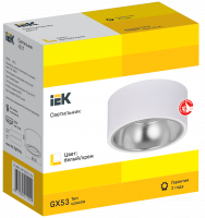 LIGHTING Светильник 4017 накладной потолочный под лампу GX53 белый/хром IEK LT-UPB0-4017-GX53-1-K54