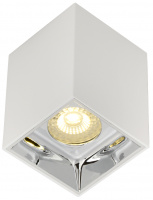 LIGHTING Светильник 4112 накладной потолочный под лампу GU10 белый/хром пластик IEK LT-UPB0-4112-GU10-1-K23