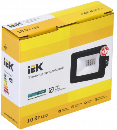 LPDO601-10-40-K02 Прожектор СДО 06-10 светодиодный черный IP65 4000K IEK 