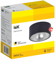LIGHTING Светильник 4017 накладной потолочный под лампу GX53 черный/хром IEK LT-UPB0-4017-GX53-1-K56