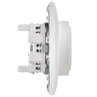 SKANDY Розетка 2-местная с заземлением без защитных шторок 16А в сборе SK-R08W арктический белый IEK SK-R21-16-K01-F
