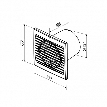 Вентилятор осевой с низким уровнем шума D125 ZERNBERG 10222521 00-022252  