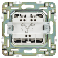 SKANDY Выключатель 2-клавишный проходной с индикацией 10А SK-V10Bl черный IEK SK-V22-1-10-K02