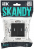 SKANDY Выключатель 2-клавишный проходной с индикацией 10А SK-V10Bl черный IEK SK-V22-1-10-K02