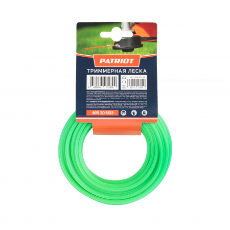 Леска  D 3.0 мм L 12 м (звезда, зеленая) 300-12-3, картонный подвес Patriot 805205123