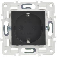 SKANDY Розетка с заземлением с защитными шторками 16А SK-R04Bl черный IEK SK-R14-16-K02