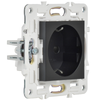 SKANDY Розетка с заземлением с защитными шторками 16А SK-R04Bl черный IEK SK-R14-16-K02