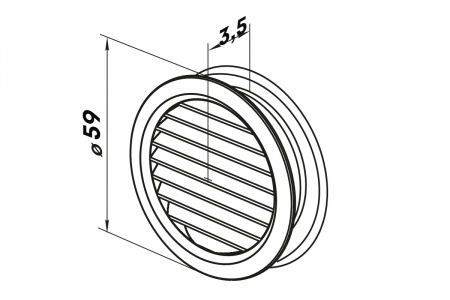 Решетка вентиляционная вытяжная  50/2 w/n ZERNBERG 10243971 00-024397  