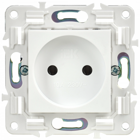 SK-R10-10-K01 SKANDY Розетка без заземления без защитных шторок 10А SK-R02W арктический белый IEK 