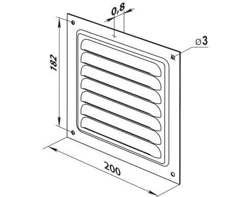 Решетка вентиляционная вытяжная стальная 2020 ZERNBERG 10192311 00-019231  