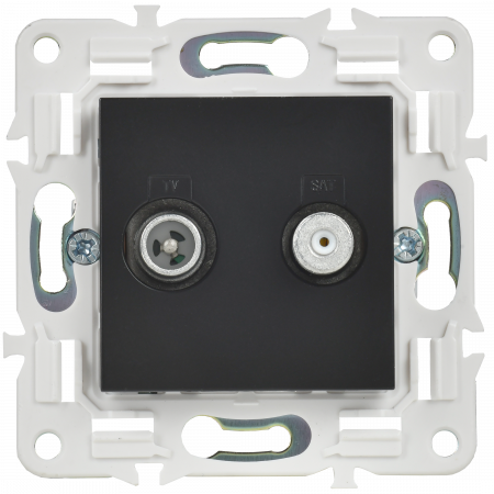 SKANDY Розетка двойная TV+SAT SK-A13Bl черный IEK SK-AF20-O-K02