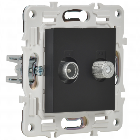 SKANDY Розетка двойная TV+SAT SK-A13Bl черный IEK SK-AF20-O-K02